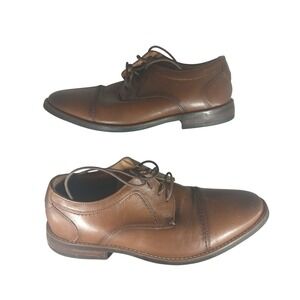 Nunn Bush Mens Brown Leather Cap Toe Oxford Dress Shoes 81085 Size 8 M